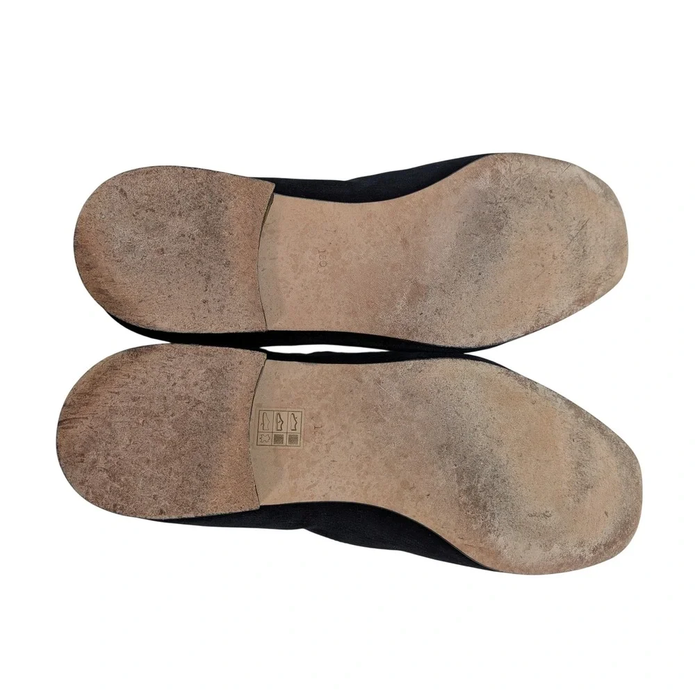 Brooks Brothers Peal & Co Velvet Crown Slippers Mens 13 D Black England Leather